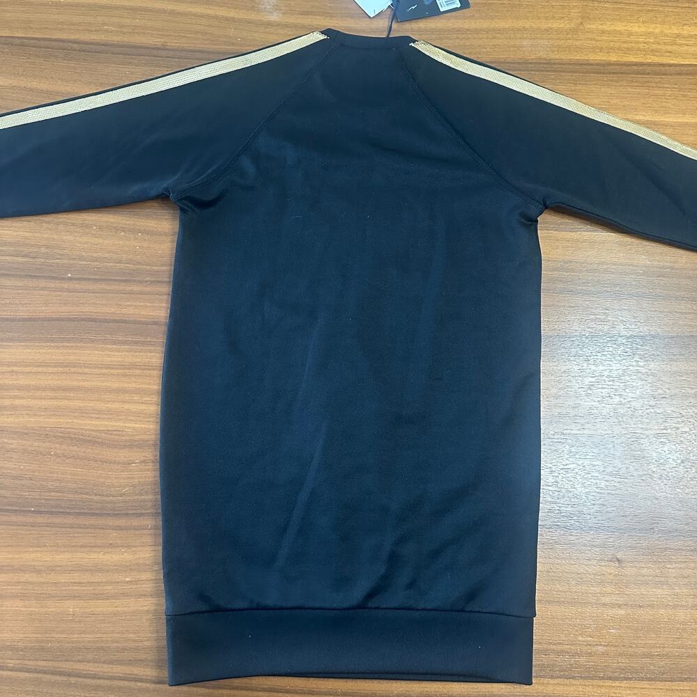 Dsquared2 Girls Black Sweatshirt Dress, Gold Sequin Logo, size 10 NWT - Picture 2 of 8